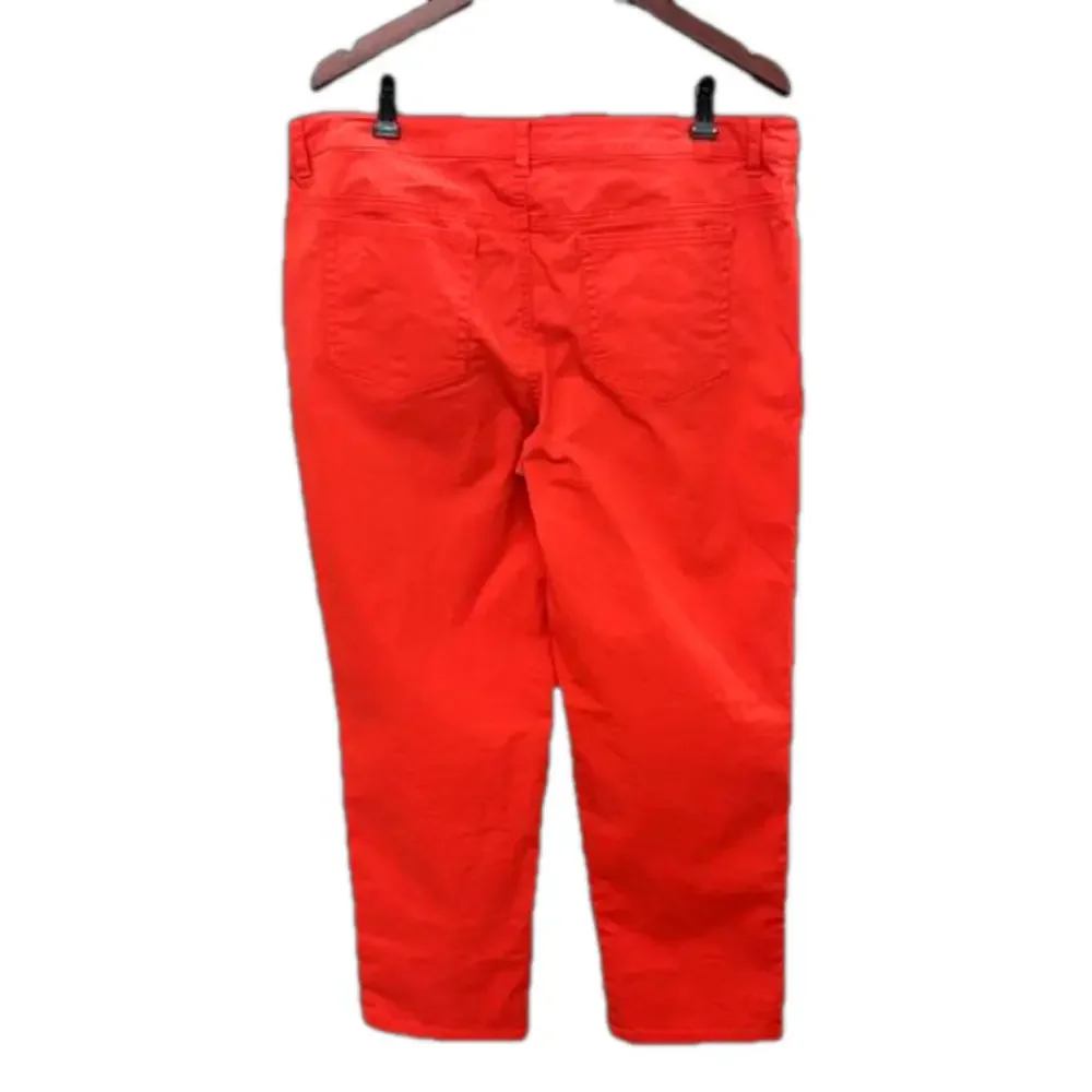 Jones New York Signature Stretch Jeans Orange 5 Pocket Zip Fall Neutral Cotton - Picture 4 of 8
